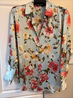 Zara floral blouse